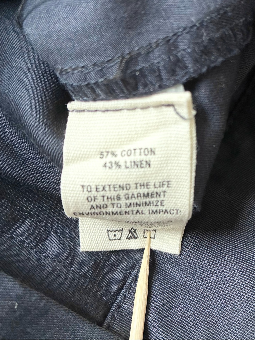 Alex Mill Neil Utility Straight Leg Pant Cotton Linen Washed Navy Size 8 NWT - Picture 10 of 12
